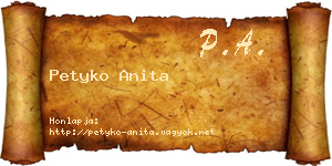 Petyko Anita névjegykártya